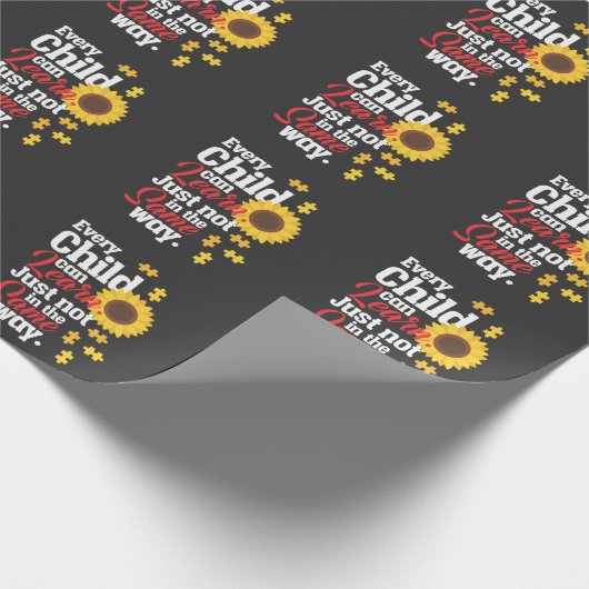 Autism Sunflower Special Education Teacher Cadeaupapier (Hoek)