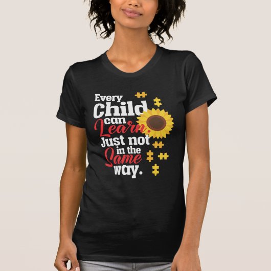 Autism Sunflower Special Education Teacher T-shirt (Voorkant)