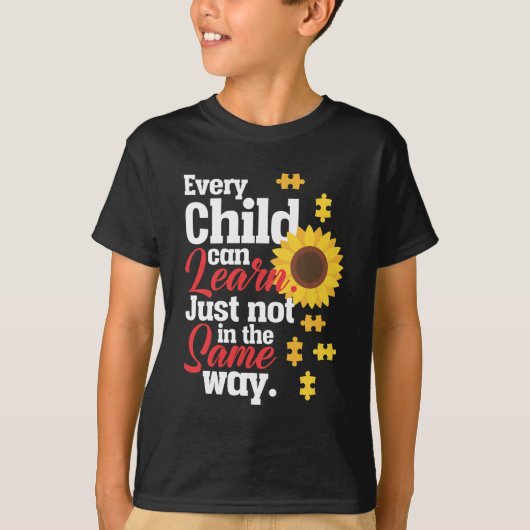 Autism Sunflower Special Education Teacher T-shirt (Voorkant)