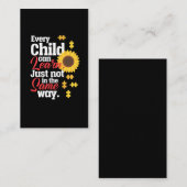Autism Sunflower Special Education Teacher Visitekaartje (Voorkant / Achterkant)