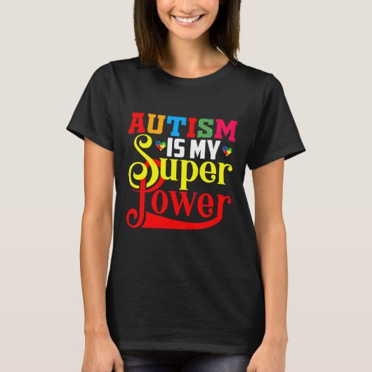 Autism Super Power Autism for Autism Autism Mam A T-shirt (Voorkant)
