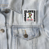 Autism Support Advocate Love Vierkante Button 5,1 Cm (In situ)