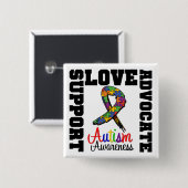Autism Support Advocate Love Vierkante Button 5,1 Cm (Voorkant /achterkant)