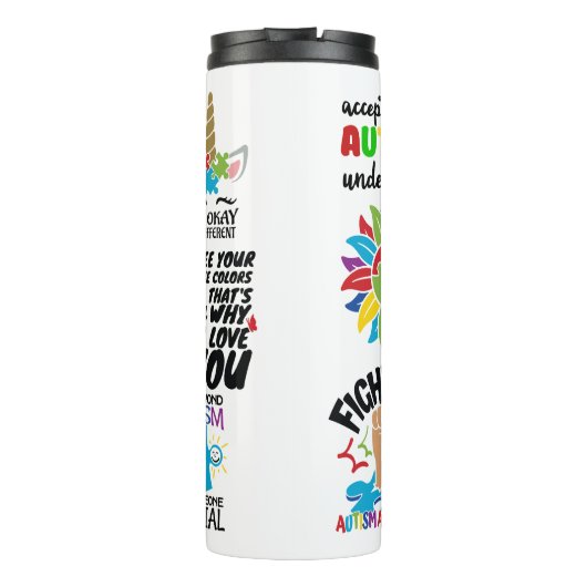 Autism Support Collage Thermosbeker (Achterkant)