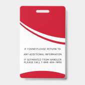 Autism Support Dog Personalized Photo Service Dog Badge (Back)