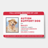 Autism Support Persoonlijke Service Dog Foto-ID Badge (Voorkant)