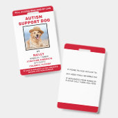 Autism Support Persoonlijke Service Dog Foto-ID Badge (Voor- en achterkant)
