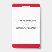 Autism Support Persoonlijke Service Dog Foto-ID Badge (Achterkant)