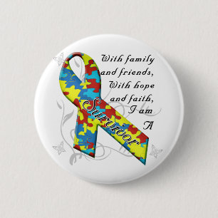 Autism Survivor Ronde Button 5,7 Cm