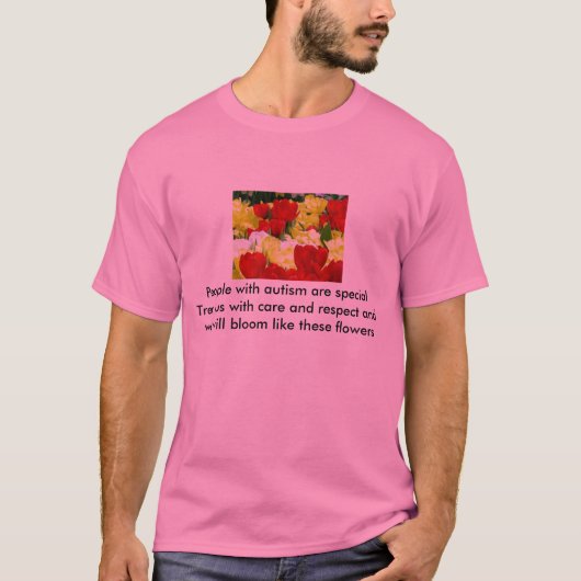 Autism T-Shirt, Flowers T-shirt (Voorkant)