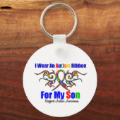 Autism Tribal Ribbon Son Sleutelhanger (Voorkant)