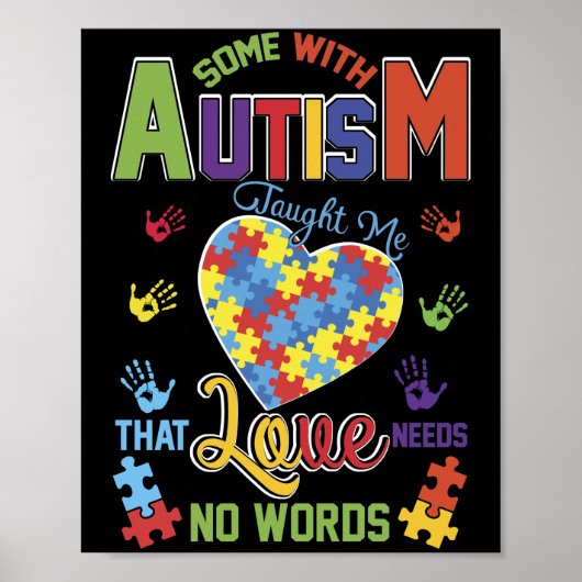 Autism vertelde me dat liefde geen woorden nodig h poster (Voorkant)