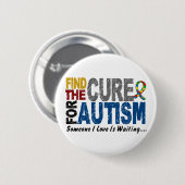 AUTISM vindt Cure 1 Ronde Button 5,7 Cm (Voorkant /achterkant)