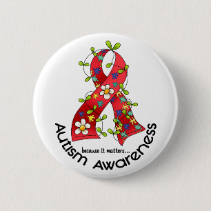 AUTISM Vloerlint 1 Ronde Button 5,7 Cm