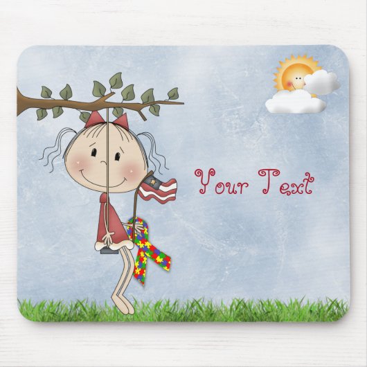 Autism^ voeg Jouw tekst-Mousepad toe Muismat (Voorkant)
