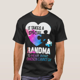 Autism-vrouwen speciale grootmoeder om kleinzoon t t-shirt