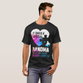 Autism-vrouwen speciale grootmoeder om kleinzoon t t-shirt (Voorkant volledig)