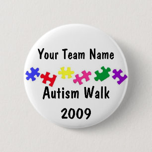 Autism Walk 2009 teamknoop Ronde Button 5,7 Cm