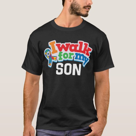 Autism Walk for Son Puzzle Ribbon Shirt (Voorkant)