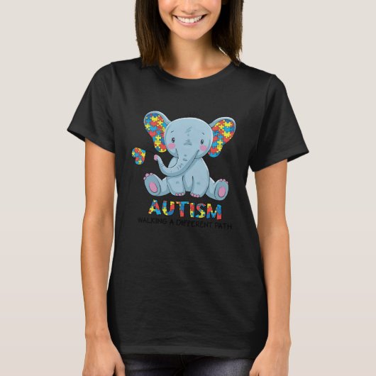 Autism Walking A Different Path Elephant Autism Aw T-shirt (Voorkant)