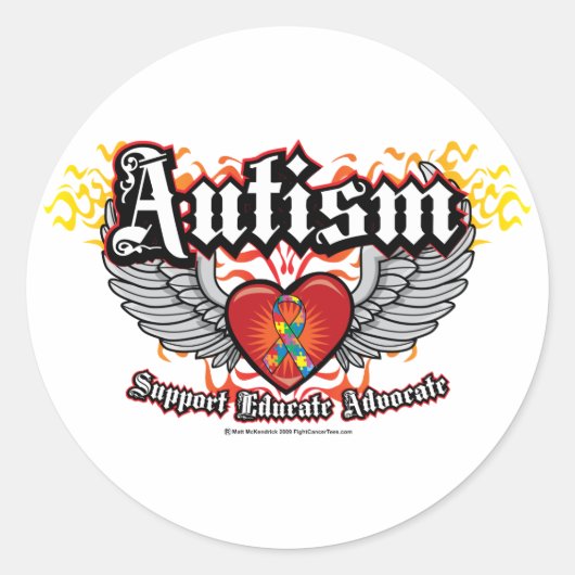 Autism Wings Ronde Sticker (Voorkant)