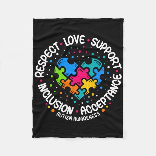 Autism Women Mannen respecteren liefdesondersteuni Fleece Deken (Voorkant)