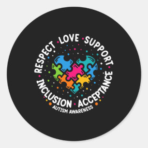 Autism Women Mannen respecteren liefdesondersteuni Ronde Sticker