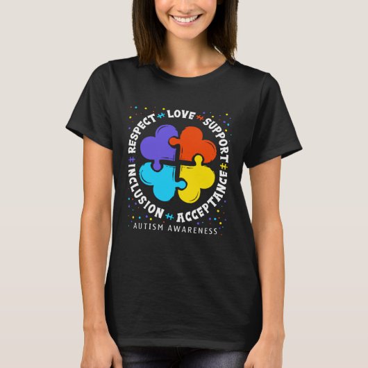Autism Women Men Respect Love Support Autism Aware T-shirt (Voorkant)
