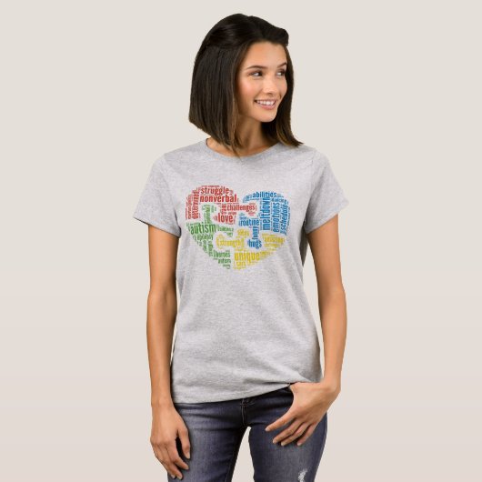 Autism Word Cloud Heart Shirt (Voorkant volledig)