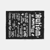 Autism World Tour Autism Awareness (on Back)  Fleece Deken (Voorkant (Horizontaal))