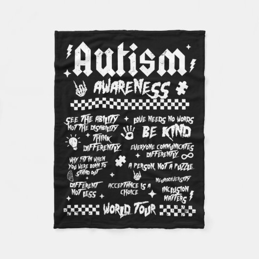 Autism World Tour Autism Awareness (on Back)  Fleece Deken (Voorkant)