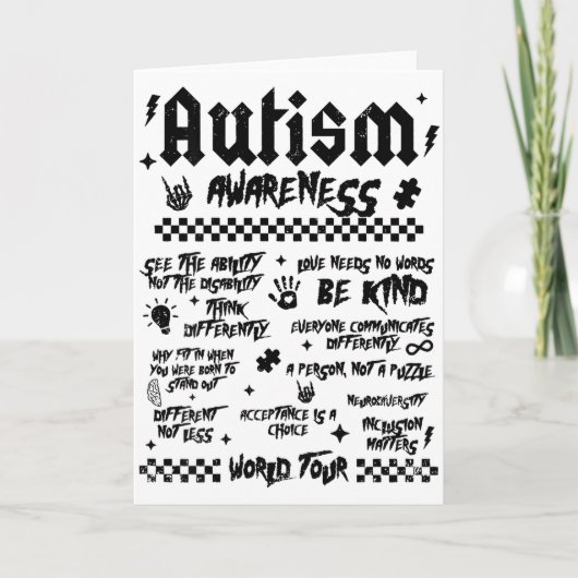Autism World Tour Autism Awareness (on Back)  Kaart (Voorkant)