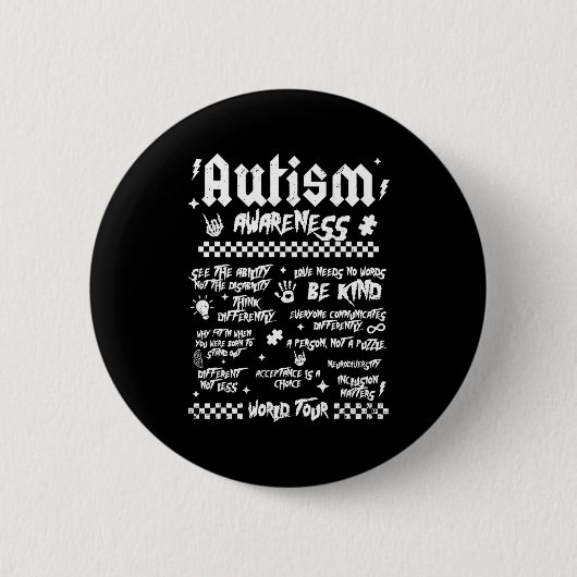 Autism World Tour Autism Awareness  Ronde Button 5,7 Cm (Voorkant)
