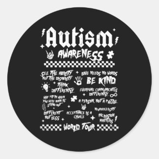Autism World Tour Autism Awareness  Ronde Sticker
