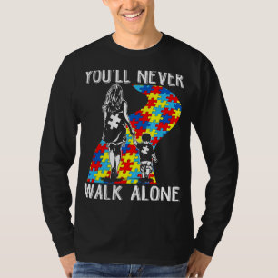 Autism-Youll Loop nooit alleen Autism Awareness Mo T-shirt