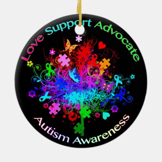 Autismboom in spectrum keramisch ornament (Achterkant)