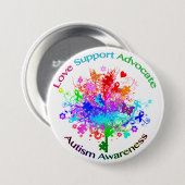 Autismboom in spectrum ronde button 7,6 cm (Voorkant /achterkant)