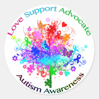 Autismboom in spectrum ronde sticker