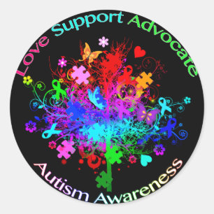 Autismboom in spectrum ronde sticker