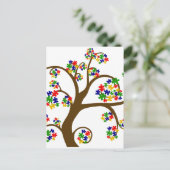Autismboom van het leven briefkaart (Staand voorkant)