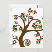 Autismboom van het leven briefkaart (Voorkant / Achterkant)