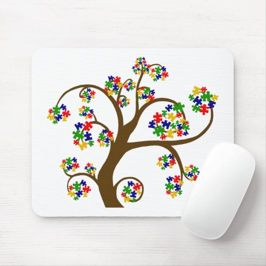 Autismboom van het leven muismat (Met muis)