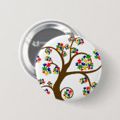 Autismboom van het leven ronde button 5,7 cm (Voorkant /achterkant)