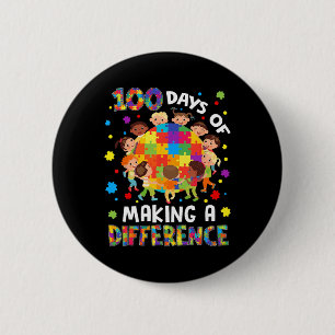 Autisme 100 Dagen 100ste Dag Van School Leraar Aut Ronde Button 5,7 Cm