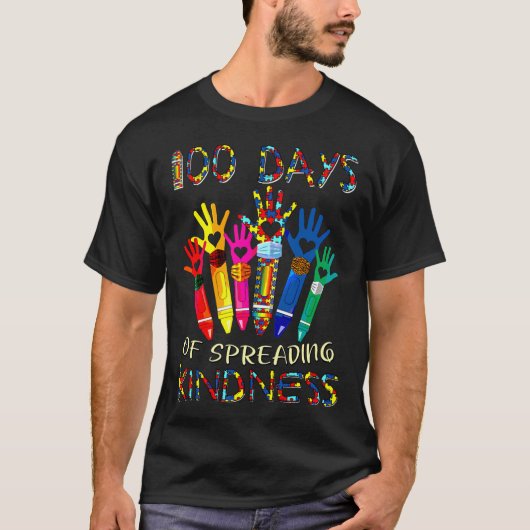 Autisme 100 dagen bewustwording van de verspreidin t-shirt (Voorkant)