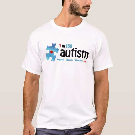 Autisme 1 op de 150 (b1) t-shirt (Voorkant)