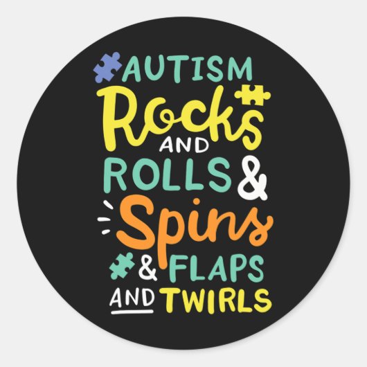 Autisme 3 ronde sticker (Voorkant)