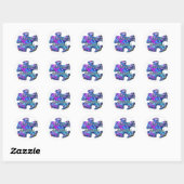 Autisme 3D puzzel Ronde Sticker (Vel)