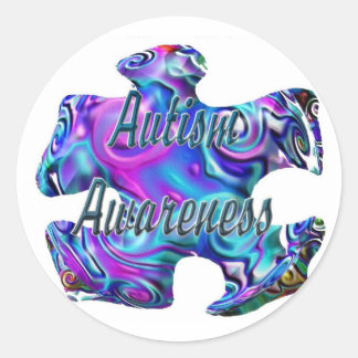 Autisme 3D puzzel Ronde Sticker