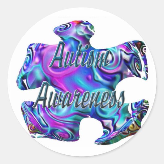 Autisme 3D puzzel Ronde Sticker (Voorkant)